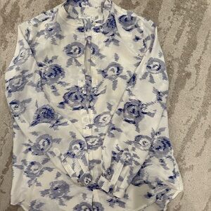 NWOT Equipment Femme 100% Silk Aztec Printed Blouse Small